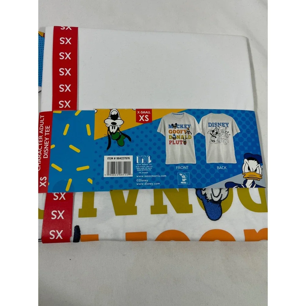 Disney Mickey & Friends Character Tee Unisex White XS Embroidered Nostalgia Trip
